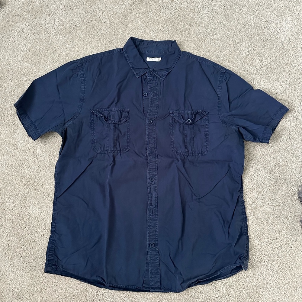 Men's Navy Blue Short Sleeve Shirt